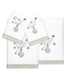 Linum Home textiles Turkish Cotton Stella Embellished Towel Set, 4 Piece