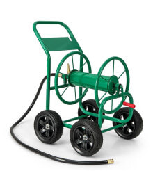 SUGIFT garden Water Hose Reel Cart with 4 Wheels and Non-slip Grip - Green