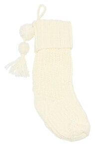 Cuffed 284107 Knit Stocking In Ivory. One Size