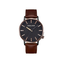 Мужские наручные часы с ремешком Мужские наручные часы с коричневым кожаным ремешком Police PL15923JSBBZ02 ( 42 mm)