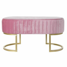 Bench DKD Home Decor GTY-IG Pink Golden Metal Velvet (90 x 50 x 45 cm)