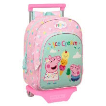 SAFTA With Trolley Wheels Peppa Pig Ice Cream Backpack