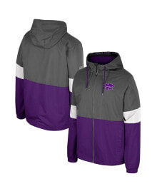 Купить мужские куртки Colosseum: Men's Charcoal Kansas State Wildcats Miles Full-Zip Jacket