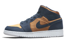 Кроссовки Jordan Air Jordan 1 Mid Obsidian Desert Ochre GS BQ6931-401 купить онлайн