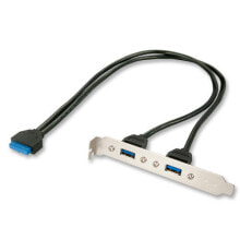 Компьютерные разъемы и переходники Lindy 33096 кабельный разъем/переходник 2 x USB 3.0 1 x 20 Way Header Серый, Черный