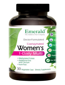 Витаминно-минеральные комплексы Emerald Labs Womens 1-Daily Multi Мультивитамины с коэнзимами для женщин 30 веганских капсул