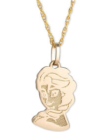 Купить ювелирные кулоны и подвески Disney: Disney children's Frozen Elsa 15" Pendant Necklace in 14k Gold