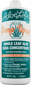 Растительные экстракты и настойки aloe Life Whole Leaf Aloe Vera Juice Concentrate Orange Papaya Растительный экстракт из цельных листьев алоэ вера и сока  алоэ вера со вкусом апельсина и папайи  946 мл