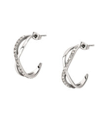 Ювелирные серьги luxury steel earrings with Creole crystals SAVN03