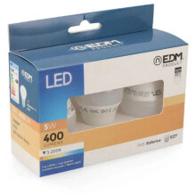 EDM Spherical LED Bulb E27 5W 400 Lumens 3200K 3 Units