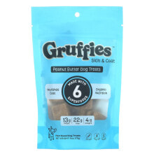 Gruffies Skin & Coat, Peanut Butter Dog Treats, 6 oz (170 g)