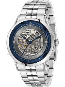 Мужские наручные часы с серебряным браслетом Maserati R8823133005 Ricordo automatic 42mm 5ATM