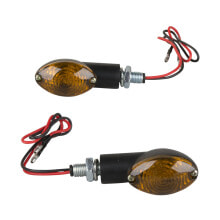 Mini-Blinker SHIN YO Cateye Getönt Schwarz Links & Rechts