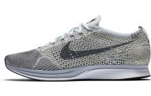 Nike Flyknit Racer Pure Platinum 织物 低帮 跑步鞋 男女同款 灰色 运动 / Кроссовки Nike Flyknit Racer Pure Platinum 862713-002