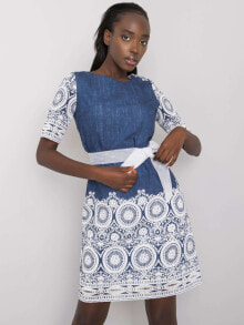 Женское голубое платье с кружевом Factory Price
