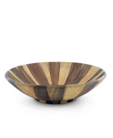 Arthur Court salad Bowl Acacia Wood Serving for Fruits or Salads Wok Wave Style Extra Large Single Wooden Bowl