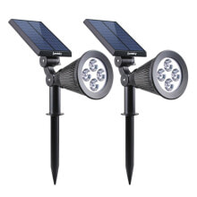 Купить уличные наземные светильники Lumisky: 2er Set Solar Strahler 100LM SPIKY W34