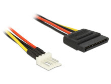 Компьютерные кабели и коннекторы DeLOCK 0.15m SATA 15p / 4p 0,15 m 83918
