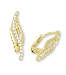 Ювелирные серьги elegant gold earrings with crystals 745 239 001 00579 0000000