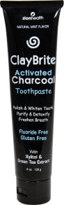 Зубная паста zion Health Claybrite Activated Charcoal Toothpaste Отбеливающая зубная паста с активированным углем, ксилитом и экстрактом зеленого чай 120 г