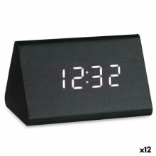 Настольные цифровые часы Чёрный PVC Деревянный MDF 11,7 x 7,5 x 8 cm (12 штук)