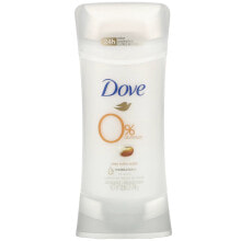 Дезодоранты dove, 0% алюминиевый дезодорант, масло ши, 2,6 унции (74 г)