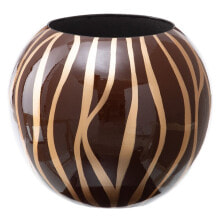 Vase 27 x 27 x 23 cm Zebra Ceramic Golden Brown