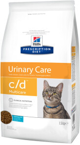 Сухие корма для кошек сухой корм для кошек Hill&#039;s Prescription Diet Urinary Care c/d Multicare для взрослых кошек, при профилактике цистита и мочекаменной болезни (мкб), диетический, с океанической рыбой, 1,5 кг