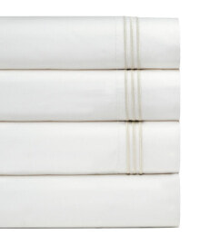 Pointehaven 300 Thread Count Embroidered Cotton Oversized Percale Sheet Set, California King