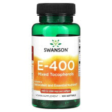 Swanson, E-400, смесь токоферолов, 400 МЕ (268 мг), 100 мягких таблеток