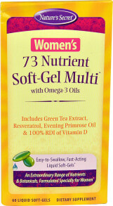 Витаминно-минеральные комплексы natures Secret Womens 73 Nutrient Soft-Gel Комплекс витаминов с Омега-3, ресвератролом и растительных экстрактами для женщин 60 капсул