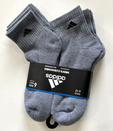 Men's Adidas Aeroready Cushioned Compression Quarter Socks 6-Pair Gray купить в аутлете