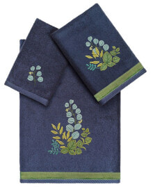 Linum Home textiles Turkish Cotton Botanica Embellished Towel Set, 3 Piece