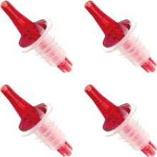 Штопоры и принадлежности для бутылок Pourer, dispenser, stopcock - red SET 4 pcs.