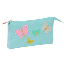 SAFTA Triple Moos Butterflies Pencil Case