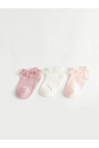 LCW baby Kız Bebek Patik Çorap 3'lü