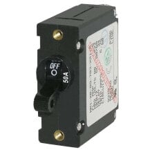 BLUE SEA SYSTEMS AC/DC Single Pole Magnetic World Circuit Breaker 50A Switch