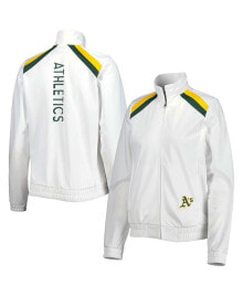 G-III 4Her by Carl Banks women's White Oakland Athletics Red Flag Full-Zip Track Jacket