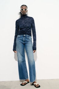 Creased-effect knit top