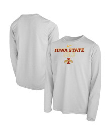 Nike youth Boys and Girls White Iowa State Cyclones Sole Bench T-shirt