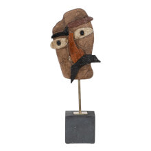 Sculpture Mask Brown Black 18 x 11 x 48,5 cm