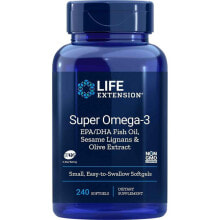 Рыбий жир и Омега 3, 6, 9 life Extension Super Omega-3 Cупер Омега-3 из рыбьего жира с ЭПК и ДГК, с лигнанами кунжута и экстрактом оливы 240 капсул