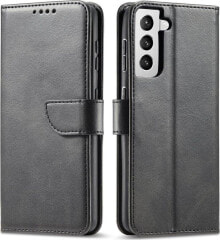 Hurtel Magnet Case elegancki futerał etui pokrowiec z klapką i funkcją podstawki Samsung Galaxy S22 Ultra czarny