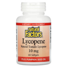 Антиоксиданты Natural Factors, ликопин, 10 мг, 60 капсул