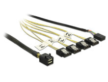Компьютерные кабели и коннекторы DeLOCK 1m, Mini SAS HD SFF-8643/4xSATA 7p 83322
