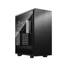 Computer cases for gaming PCs fractal Design Define 7 Compact - Midi Tower - PC - Aluminium - Steel - Tempered glass - Black - ATX - micro ATX - Micro-ITX - Home/Office