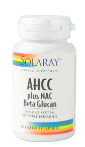 Витамины и БАДы для укрепления иммунитета Solaray AHCC plus NAC Beta Glucan30 AHCC с N-ацетилцистеином и бета глюканами для усиления иммунной защиты 30 растительных капсул