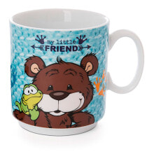 Кружки, чашки, блюдца и пары NICI Children´S Bear And Frog 85X75 Cm Porcelain Mug