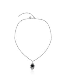 Купить ювелирные кулоны и подвески American West Jewelry: Sterling Silver and Black Onyx Gemstone Fan Pendant with Chain Necklace, 17-20 Inches