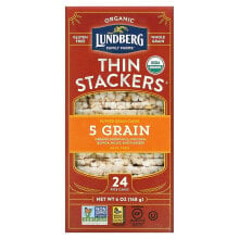 Organic Thin Stackers, Puffed Grain Cakes, Brown Rice, Lightly Salted, 24 Rice Cakes, 6 oz (168 g)